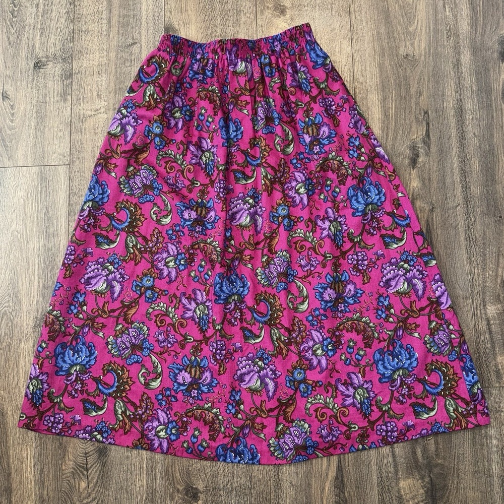 Penbrooke Lane Maxi Skirt Women's M Floral  Breezeful Pull On Elastic Waist Boho